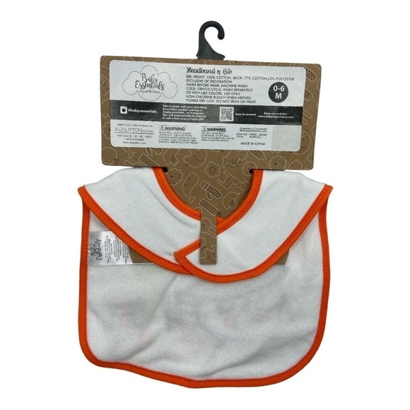 Baby Essential Baby Girls Halloween Sweet & Spooky Headband And Bib Set NEW - Picture 2 of 3